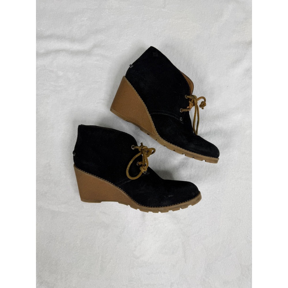 Sperry Top-Sider Womens Black Suede Wedge Ankle Booties STS96941 Size 9.5M